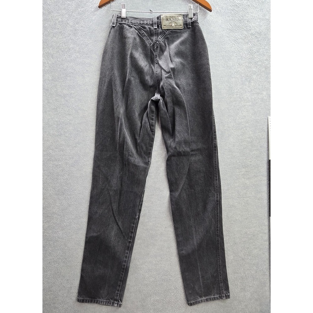 VINTAGE Rockies Women Jeans 29/9 X 36 Black Denim Western 36" Inseam Y2K - Picture 9 of 12